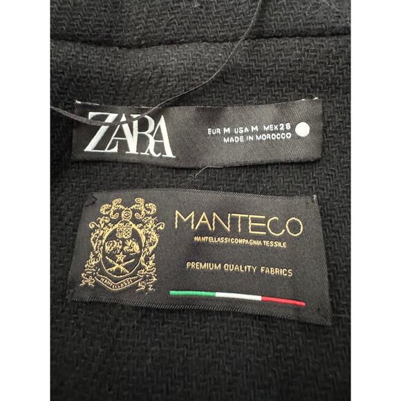 Zara Manteco Oversize Wool Masculine Double Breasted Coat Size Medium - Picture 12 of 14